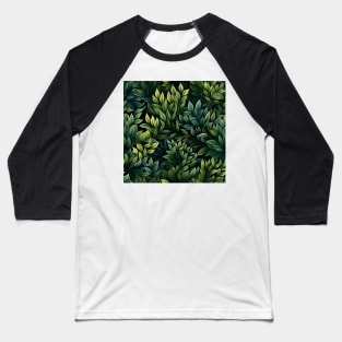 Green Leaves Pattern 14 Baseball T-Shirt